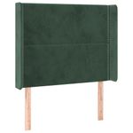 Casa si Gradina - Mobilier - Paturi si accesorii - Accesorii paturi - Tablie de pat cu LED, verde inchis, 93x16x118/128cm, catifea - Infinity.ro