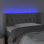 Casa si Gradina - Mobilier - Paturi si accesorii - Accesorii paturi - Tablie de pat cu LED, gri deschis, 93x16x78/88 cm, catifea - Infinity.ro