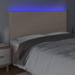 Casa si Gradina - Mobilier - Paturi si accesorii - Accesorii paturi - Tablie de pat cu LED, cappuccino, 180x5x118/128 cm, piele eco - Infinity.ro