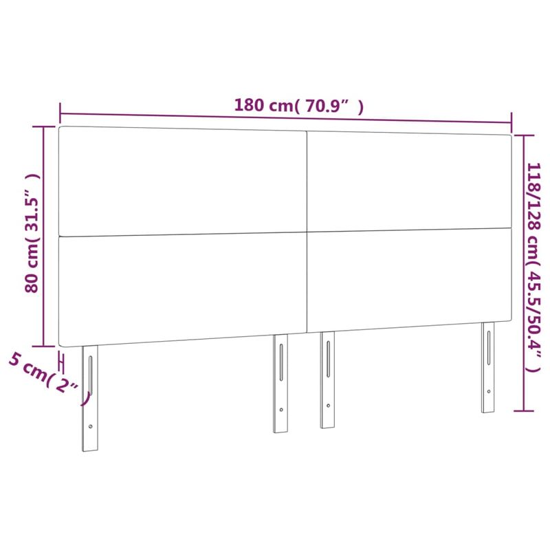 Casa si Gradina - Mobilier - Paturi si accesorii - Accesorii paturi - Tablie de pat cu LED, cappuccino, 180x5x118/128 cm, piele eco - Infinity.ro