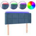 Casa si Gradina - Mobilier - Paturi si accesorii - Accesorii paturi - Tablie de pat cu LED, albastru inchis, 93x16x78/88 cm, catifea - Infinity.ro
