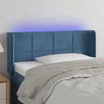 Casa si Gradina - Mobilier - Paturi si accesorii - Accesorii paturi - Tablie de pat cu LED, albastru inchis, 93x16x78/88 cm, catifea - Infinity.ro