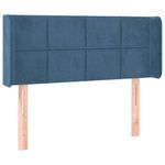 Casa si Gradina - Mobilier - Paturi si accesorii - Accesorii paturi - Tablie de pat cu LED, albastru inchis, 93x16x78/88 cm, catifea - Infinity.ro