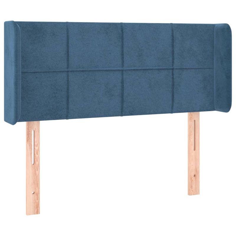 Casa si Gradina - Mobilier - Paturi si accesorii - Accesorii paturi - Tablie de pat cu LED, albastru inchis, 93x16x78/88 cm, catifea - Infinity.ro