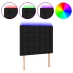 Casa si Gradina - Mobilier - Paturi si accesorii - Accesorii paturi - Tablie de pat cu LED, negru, 100x5x118/128 cm, textil - Infinity.ro