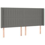 Casa si Gradina - Mobilier - Paturi si accesorii - Accesorii paturi - Tablie de pat cu LED, gri inchis, 163x16x118/128 cm, textil - Infinity.ro
