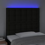 Casa si Gradina - Mobilier - Paturi si accesorii - Accesorii paturi - Tablie de pat cu LED, negru, 100x5x118/128 cm, textil - Infinity.ro