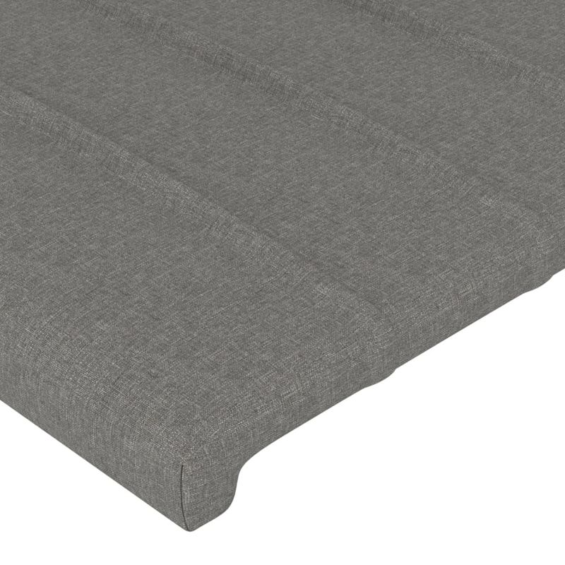 Casa si Gradina - Mobilier - Paturi si accesorii - Accesorii paturi - Tablie de pat cu LED, gri inchis, 163x16x118/128 cm, textil - Infinity.ro