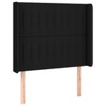 Casa si Gradina - Mobilier - Paturi si accesorii - Accesorii paturi - Tablie de pat cu LED, negru, 93x16x118/128 cm, textil - Infinity.ro