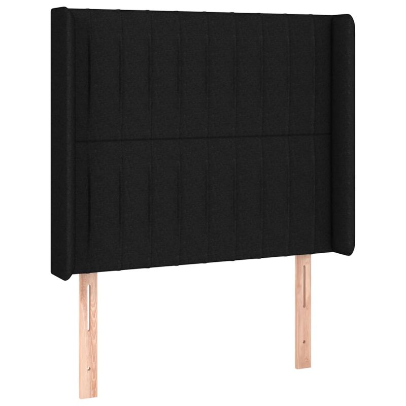 Casa si Gradina - Mobilier - Paturi si accesorii - Accesorii paturi - Tablie de pat cu LED, negru, 93x16x118/128 cm, textil - Infinity.ro