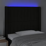 Casa si Gradina - Mobilier - Paturi si accesorii - Accesorii paturi - Tablie de pat cu LED, negru, 93x16x118/128 cm, textil - Infinity.ro