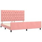 Casa si Gradina - Mobilier - Paturi si accesorii - Paturi - Cadru de pat cu tablie, roz, 160x200 cm, catifea - Infinity.ro