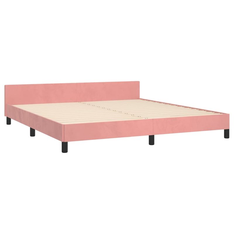 Casa si Gradina - Mobilier - Paturi si accesorii - Paturi - Cadru de pat cu tablie, roz, 160x200 cm, catifea - Infinity.ro