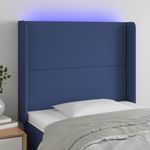 Casa si Gradina - Mobilier - Paturi si accesorii - Accesorii paturi - Tablie de pat cu LED, albastru, 93x16x118/128 cm, textil - Infinity.ro