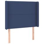 Casa si Gradina - Mobilier - Paturi si accesorii - Accesorii paturi - Tablie de pat cu LED, albastru, 93x16x118/128 cm, textil - Infinity.ro