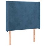 Casa si Gradina - Mobilier - Paturi si accesorii - Accesorii paturi - Tablie de pat cu LED, albastru inchis, 103x16x118/128cm catifea - Infinity.ro