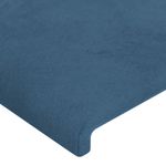 Casa si Gradina - Mobilier - Paturi si accesorii - Accesorii paturi - Tablie de pat cu LED, albastru inchis, 103x16x118/128cm catifea - Infinity.ro