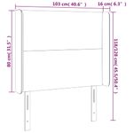 Casa si Gradina - Mobilier - Paturi si accesorii - Accesorii paturi - Tablie de pat cu LED, albastru inchis, 103x16x118/128cm catifea - Infinity.ro