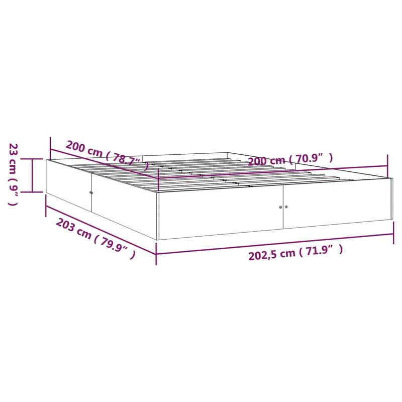 Casa si Gradina - Mobilier - Paturi si accesorii - Paturi - Cadru de pat, alb, 200x200 cm, lemn masiv - Infinity.ro