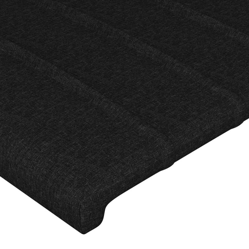 Casa si Gradina - Mobilier - Paturi si accesorii - Accesorii paturi - Tablie de pat cu LED, negru, 183x16x118/128 cm, textil - Infinity.ro
