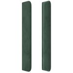 Casa si Gradina - Mobilier - Paturi si accesorii - Accesorii paturi - Tablie de pat cu LED, verde inchis, 163x16x118/128 cm, catifea - Infinity.ro