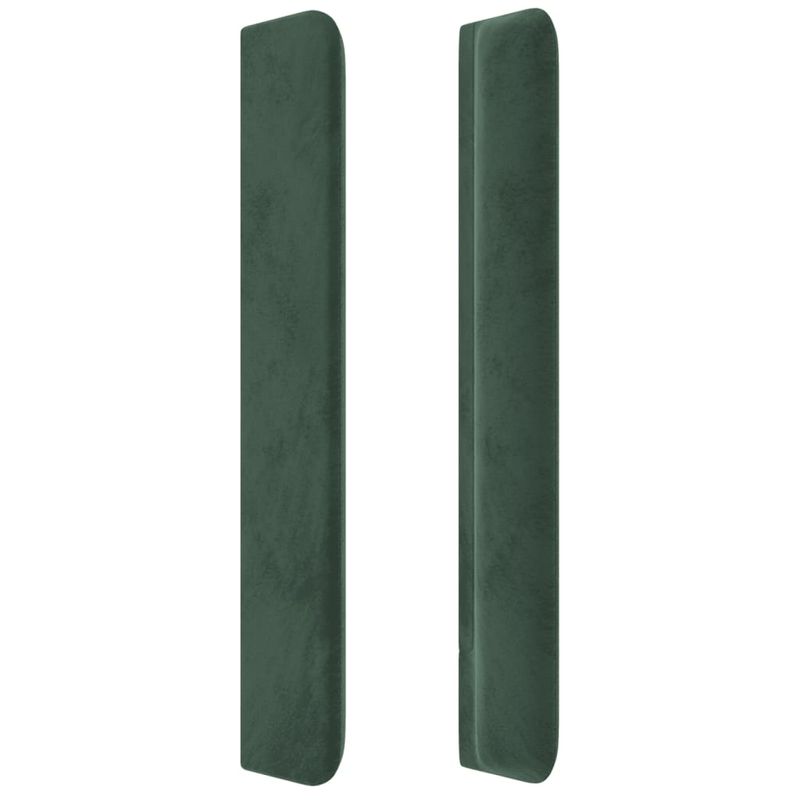 Casa si Gradina - Mobilier - Paturi si accesorii - Accesorii paturi - Tablie de pat cu LED, verde inchis, 163x16x118/128 cm, catifea - Infinity.ro