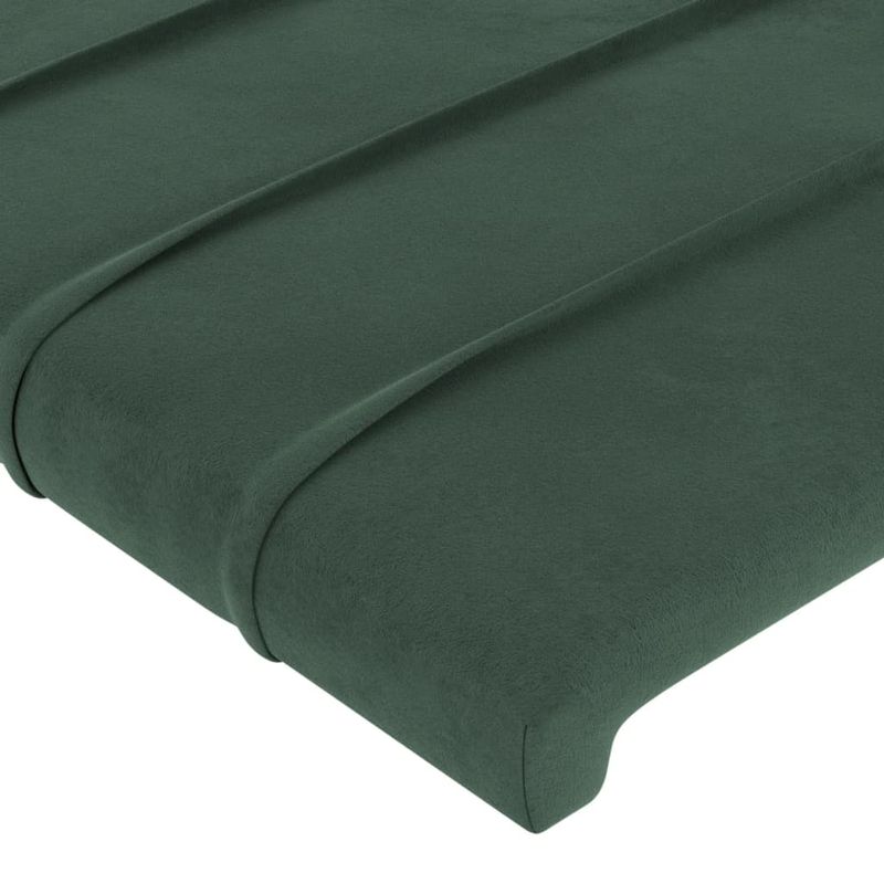 Casa si Gradina - Mobilier - Paturi si accesorii - Accesorii paturi - Tablie de pat cu LED, verde inchis, 163x16x118/128 cm, catifea - Infinity.ro
