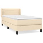 Casa si Gradina - Mobilier - Paturi si accesorii - Paturi - Pat box spring cu saltea, crem, 80x200 cm, textil - Infinity.ro