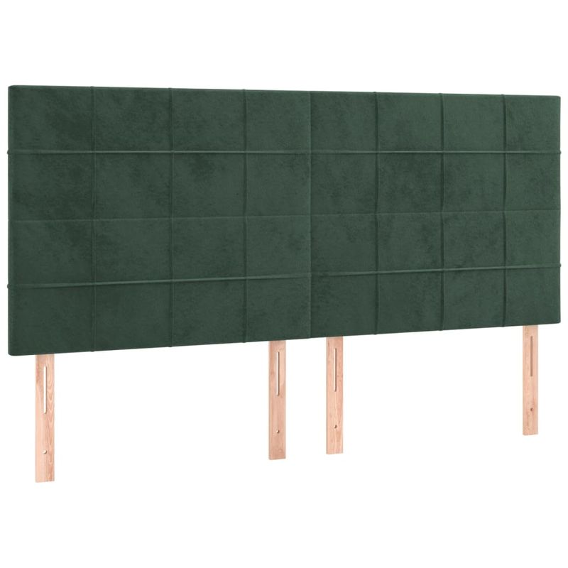 Casa si Gradina - Mobilier - Paturi si accesorii - Paturi - Pat box spring cu saltea, verde inchis, 200x200 cm, catifea - Infinity.ro
