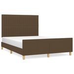 Casa si Gradina - Mobilier - Paturi si accesorii - Paturi - Cadru de pat cu tablie, maro inchis, 140x200 cm, textil - Infinity.ro