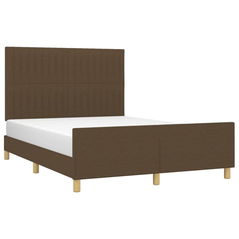 Casa si Gradina - Mobilier - Paturi si accesorii - Paturi - Cadru de pat cu tablie, maro inchis, 140x200 cm, textil - Infinity.ro