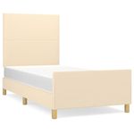 Casa si Gradina - Mobilier - Paturi si accesorii - Paturi - Cadru de pat cu tablie, crem, 80x200 cm, textil - Infinity.ro