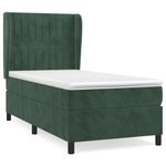 Casa si Gradina - Mobilier - Paturi si accesorii - Paturi - Pat box spring cu saltea, verde inchis, 90x200 cm, catifea - Infinity.ro