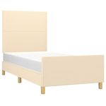 Casa si Gradina - Mobilier - Paturi si accesorii - Paturi - Cadru de pat cu tablie, crem, 80x200 cm, textil - Infinity.ro