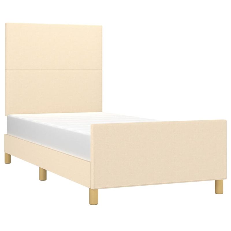 Casa si Gradina - Mobilier - Paturi si accesorii - Paturi - Cadru de pat cu tablie, crem, 80x200 cm, textil - Infinity.ro