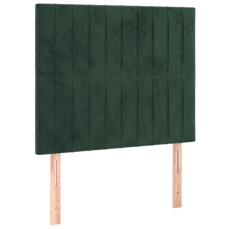 Casa si Gradina - Mobilier - Paturi si accesorii - Paturi - Pat box spring cu saltea, verde inchis, 90x200 cm, catifea - Infinity.ro