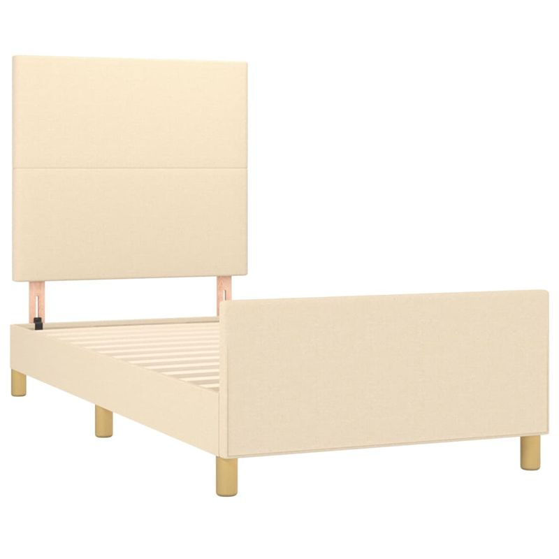 Casa si Gradina - Mobilier - Paturi si accesorii - Paturi - Cadru de pat cu tablie, crem, 80x200 cm, textil - Infinity.ro