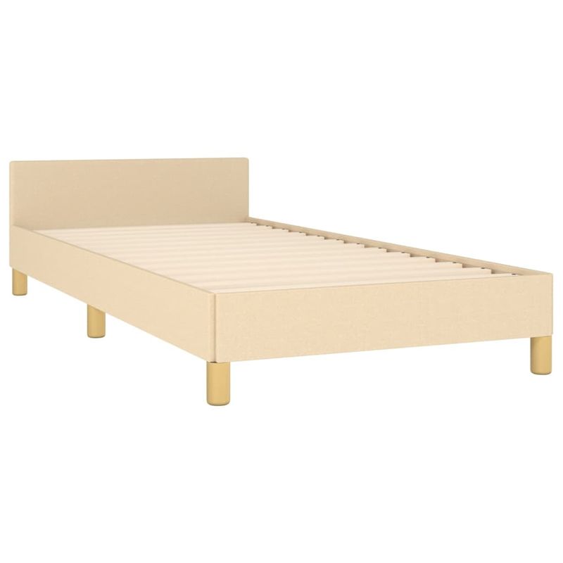 Casa si Gradina - Mobilier - Paturi si accesorii - Paturi - Cadru de pat cu tablie, crem, 80x200 cm, textil - Infinity.ro