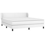 Casa si Gradina - Mobilier - Paturi si accesorii - Paturi - Pat box spring cu saltea, alb, 180x200 cm, piele ecologica - Infinity.ro