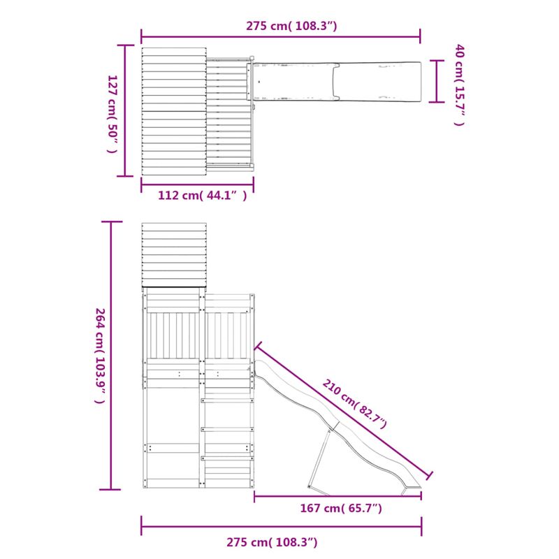 Jucarii, Copii si Bebe - Jucarii si jocuri - Jucarii de exterior - Spatii de joaca si accesorii - Set de joaca pentru exterior, lemn masiv de douglas - Infinity.ro
