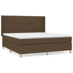 Casa si Gradina - Mobilier - Paturi si accesorii - Paturi - Pat box spring cu saltea, maro inchis, 160x200 cm, textil - Infinity.ro