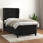 Casa si Gradina - Mobilier - Paturi si accesorii - Paturi - Pat box spring cu saltea, negru, 90x200 cm, catifea - Infinity.ro