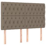 Casa si Gradina - Mobilier - Paturi si accesorii - Paturi - Pat cu arcuri, saltea si LED, gri taupe, 140x190 cm, textil - Infinity.ro