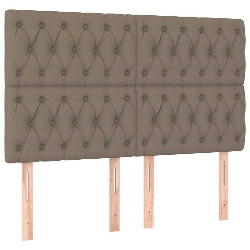 Casa si Gradina - Mobilier - Paturi si accesorii - Paturi - Pat cu arcuri, saltea si LED, gri taupe, 140x190 cm, textil - Infinity.ro