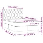 Casa si Gradina - Mobilier - Paturi si accesorii - Paturi - Pat cu arcuri, saltea si LED, gri taupe, 140x190 cm, textil - Infinity.ro