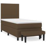 Casa si Gradina - Mobilier - Paturi si accesorii - Paturi - Pat box spring cu saltea, maro inchis, 90x200 cm, textil - Infinity.ro