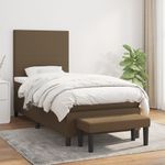 Casa si Gradina - Mobilier - Paturi si accesorii - Paturi - Pat box spring cu saltea, maro inchis, 90x200 cm, textil - Infinity.ro