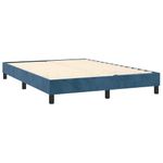 Casa si Gradina - Mobilier - Paturi si accesorii - Paturi - Pat box spring cu saltea, albastru inchis, 140x190 cm, catifea - Infinity.ro