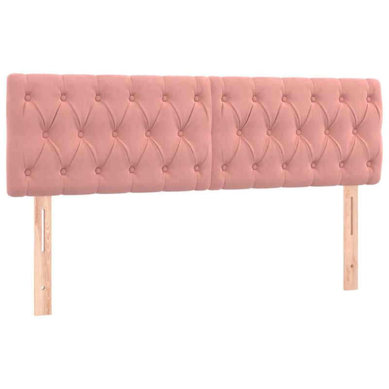 Casa si Gradina - Mobilier - Paturi si accesorii - Paturi - Pat box spring cu saltea, roz, 140x190 cm, catifea - Infinity.ro