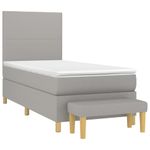 Casa si Gradina - Mobilier - Paturi si accesorii - Paturi - Pat box spring cu saltea, gri deschis, 90x200 cm, textil - Infinity.ro